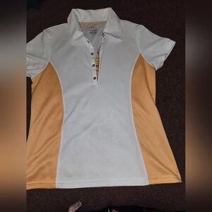 Izod Ladies Golf Polo Size Medium White And Peach